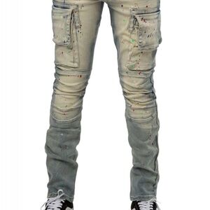 CDMG Caliber Denim Shellback II Cargo Jeans Mens 40 Skinny Stacked Distressed